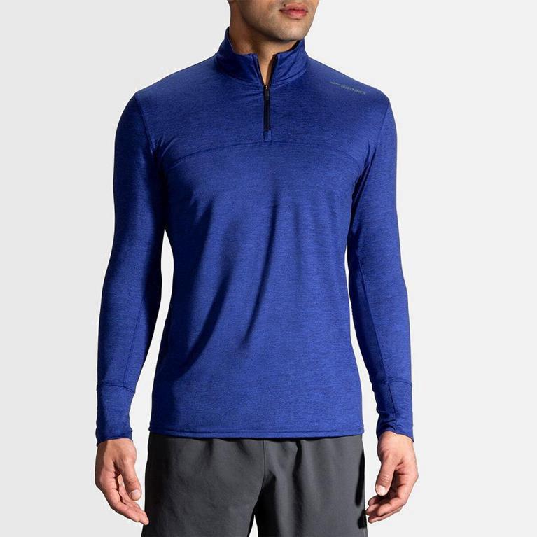 Brooks Dash Half Zip Løpejakker Herre Outlet - Blå - Norge (VPZ304198)